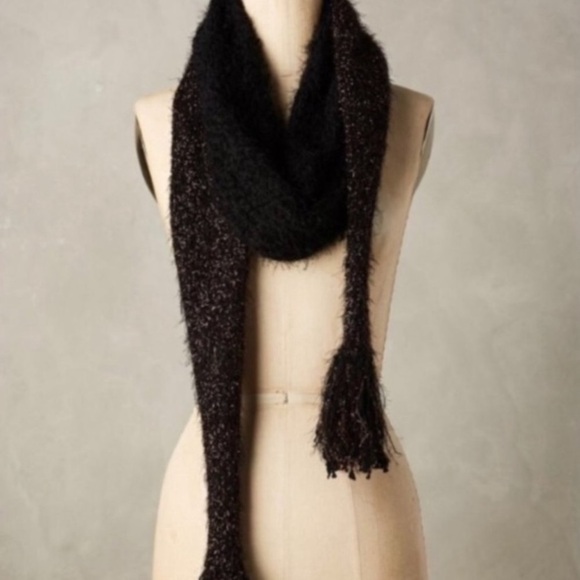 Anthropologie Tinsel knit Scarf black copper new with tags - Picture 1 of 5